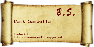 Bank Samuella névjegykártya